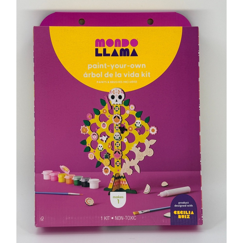 Mondo Llama Paint Your Own Arbol de la Vida Kit Dia de Muertos Cecilia Ruiz NEW
